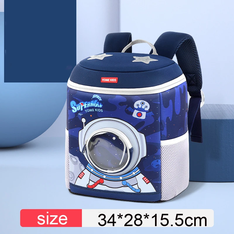 3D Space Dinosaur Rabbit School Backpack for 2-6 Years Old Waterproof Cartoon Boys Schoolbag Children Gift Mochila Infantil (S)