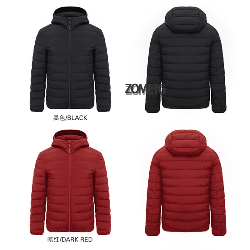 Men's Down Jacket Hooded Winter White Duck Down Outdoor Clothing Fashion Outwear