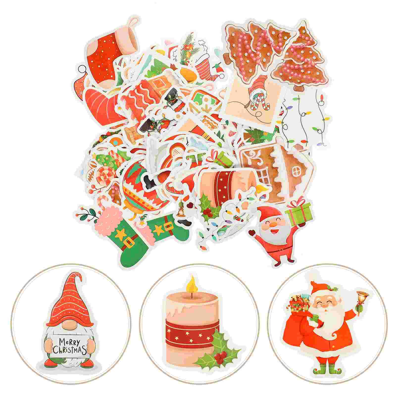 

Stickers Christmassticker Suitcase Decals Water Bottle Holiday Fridge Computernote Bottles Pad Funny Laptop Santa Cartoon Themed