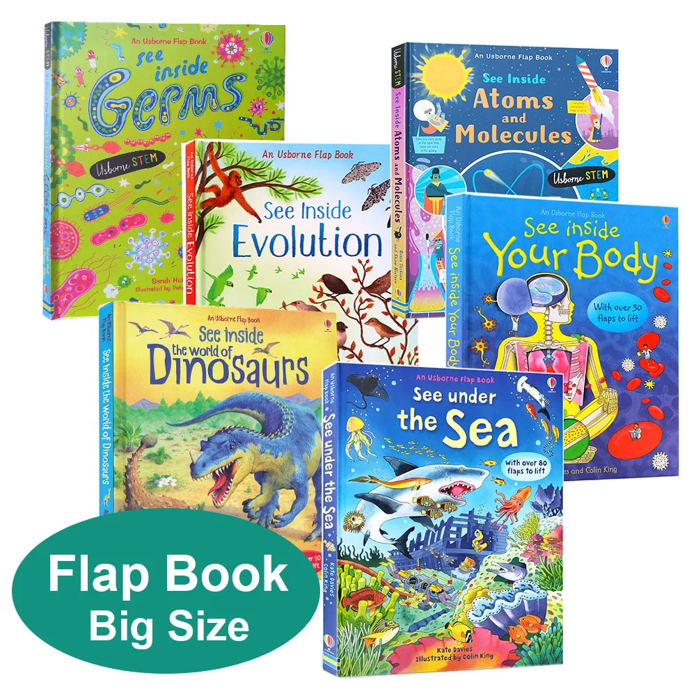 

Usborne книги See Inside, популярная научная книга для детей на английском языке Монтессори игрушки образовательные книжки 22x28 см Большой размер