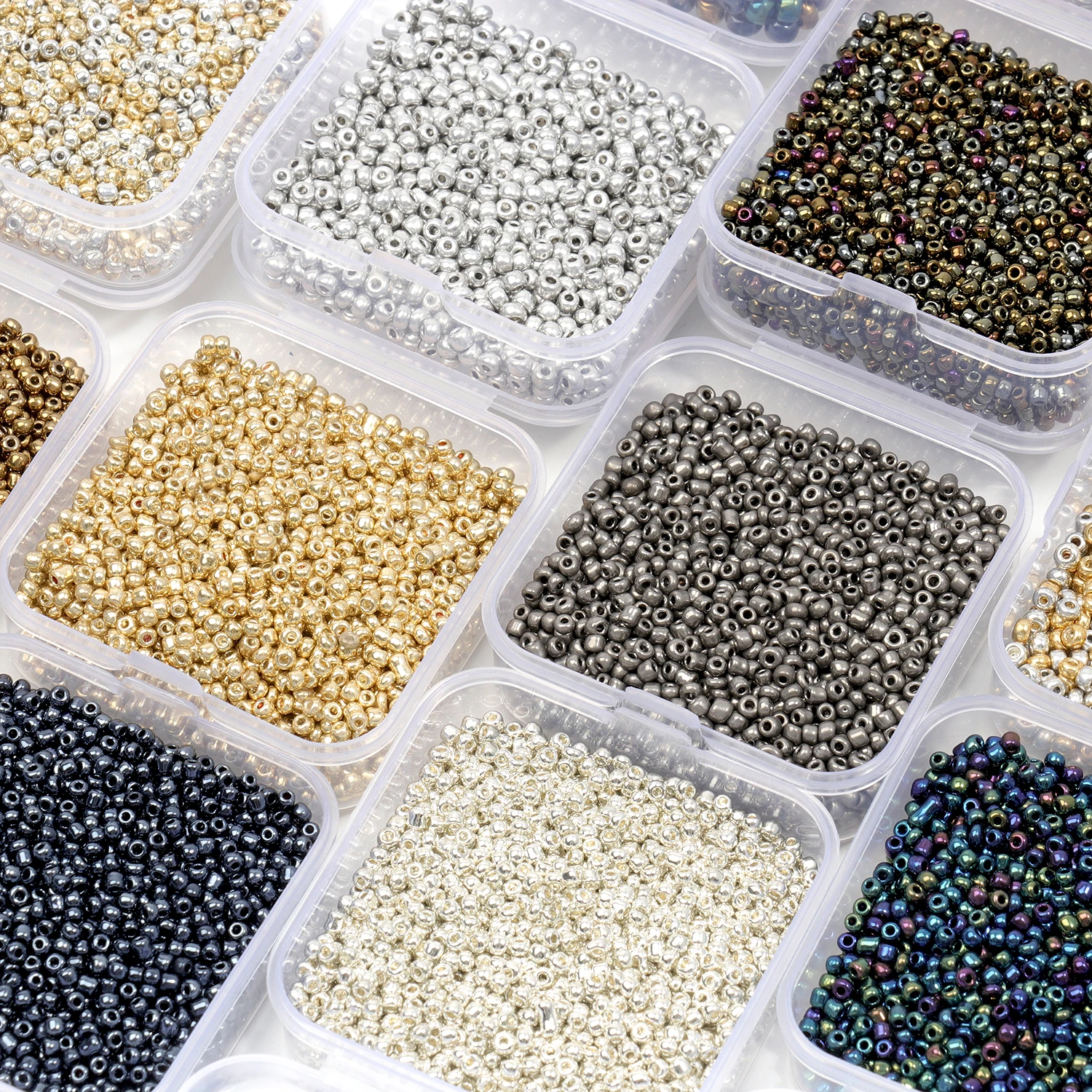 Стеклянные бусины с покрытием в коробке 2 мм 3 4