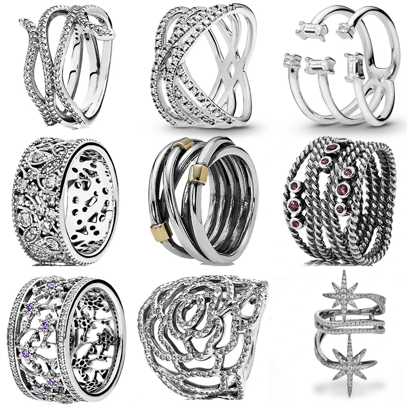 Fashion Massive Ring Snake Gemstones For Women Fine Jewelry Thumb Rose Flower cerchi in argento per collana originale regalo femminile