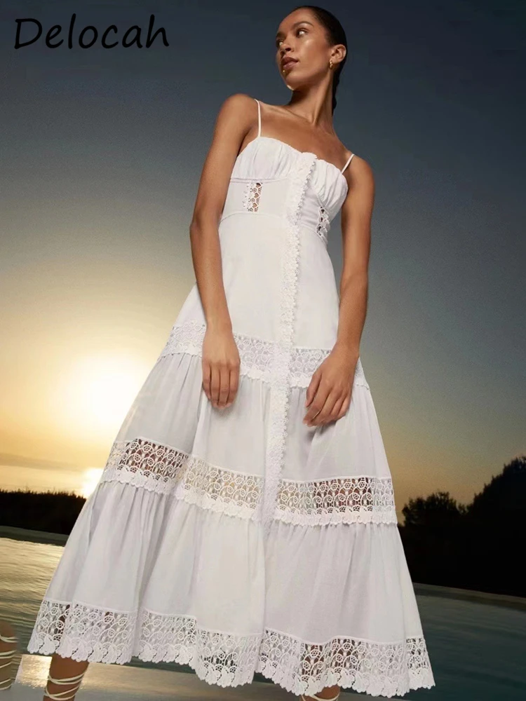 Delocah/высококачественное летнее женское модное дизайнерское белое платье