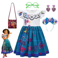 disney kids encanto mirabel dress for girls childrens birthday cosplay costume ruffle sleeve princess dresses summer clothing