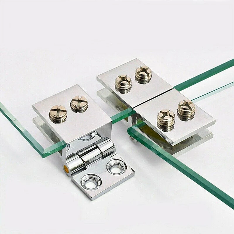 

4/8pcs Glass Door Hinges 90/180Degree Zinc Alloy Furniture Cabinet Cupboard Door Hinge Glass Clamps Clips for 5-8mm Thickness