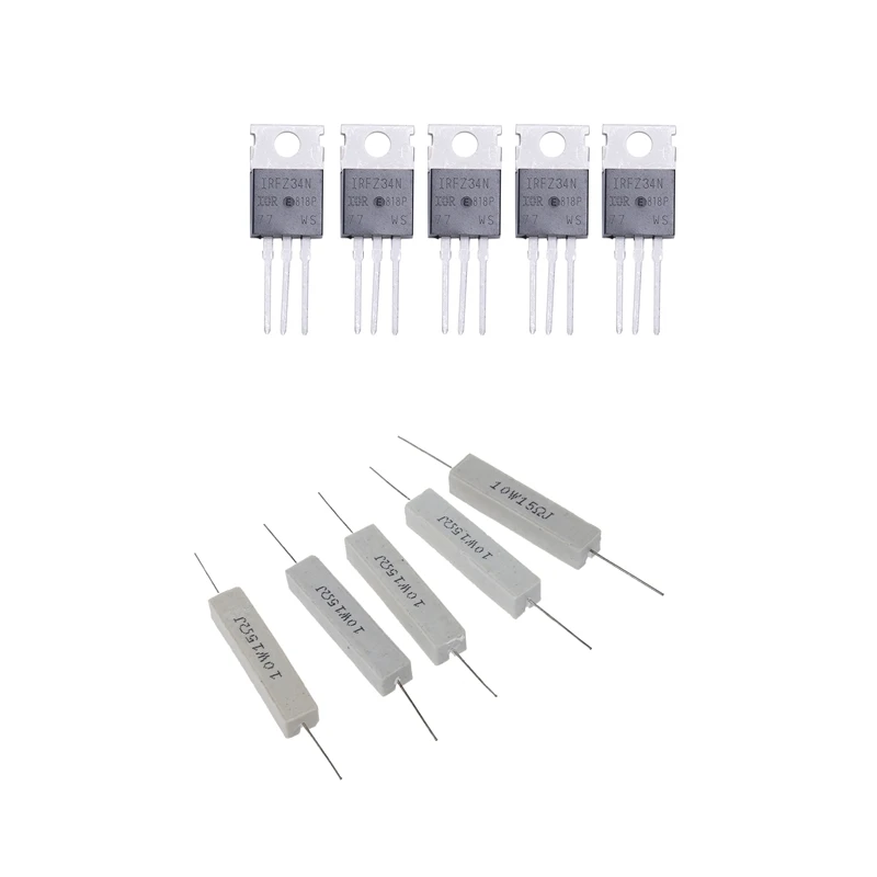 

5 Pcs IRFZ34N 30A 55V Fast Switching Power MOSFET Transistors & 10 X GBU608 Glass Passivated Bridge Rectifier Single Phase 6A 80