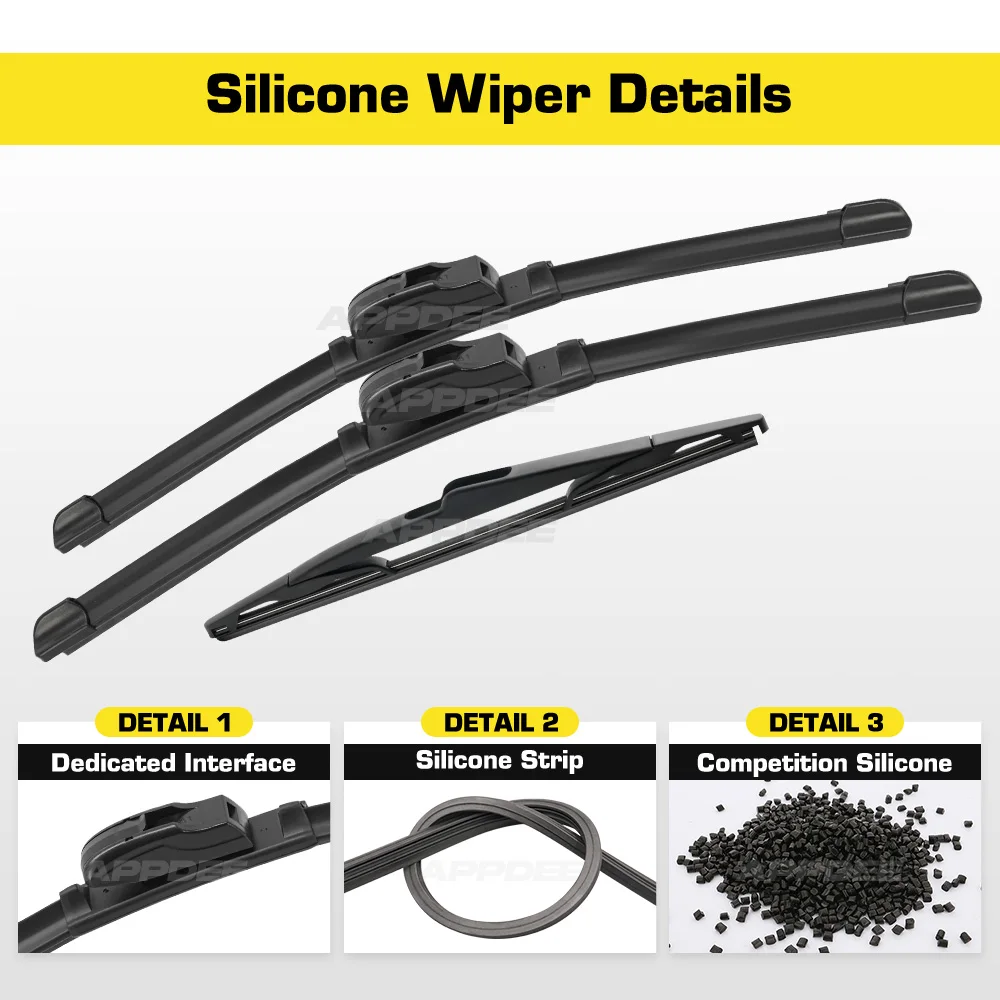 

Для Dacia Renault Duster 1 2013-2016: силиконовые и резиновые щетки стеклоочистителя (передние и задние) для лобового стекла и окон