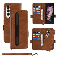 z fold3 coque 2 in1 detachable leather phone case on for samsung galaxy z fold 3 5g wallet magnetic protect cover with pen slot