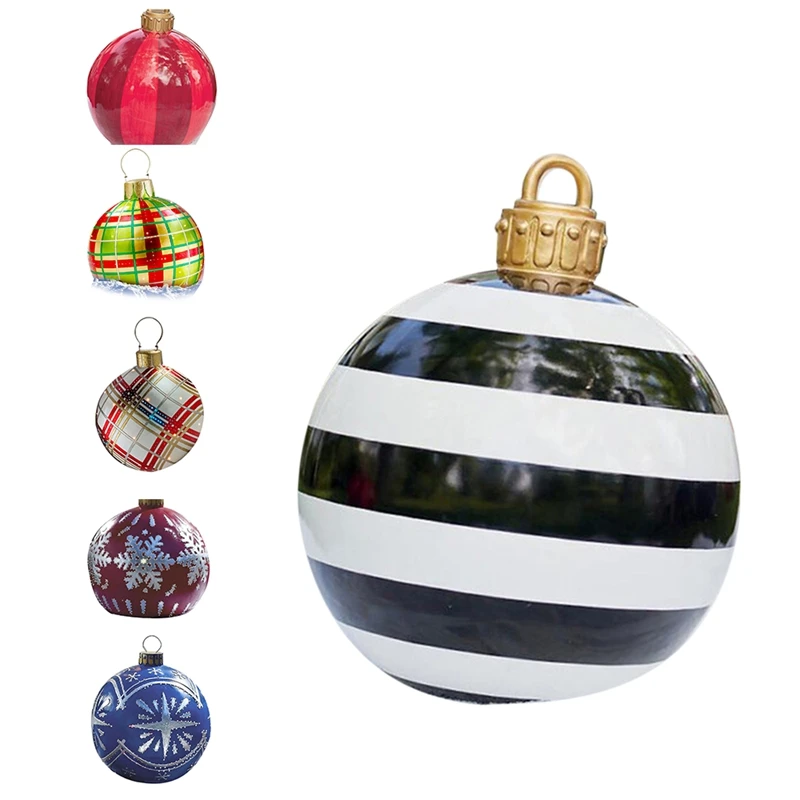 

Рождественский шар, украшение для улицы, Рождественское украшение из ПВХ, семейный Рождественский подарок без светильник Ки, 60 см