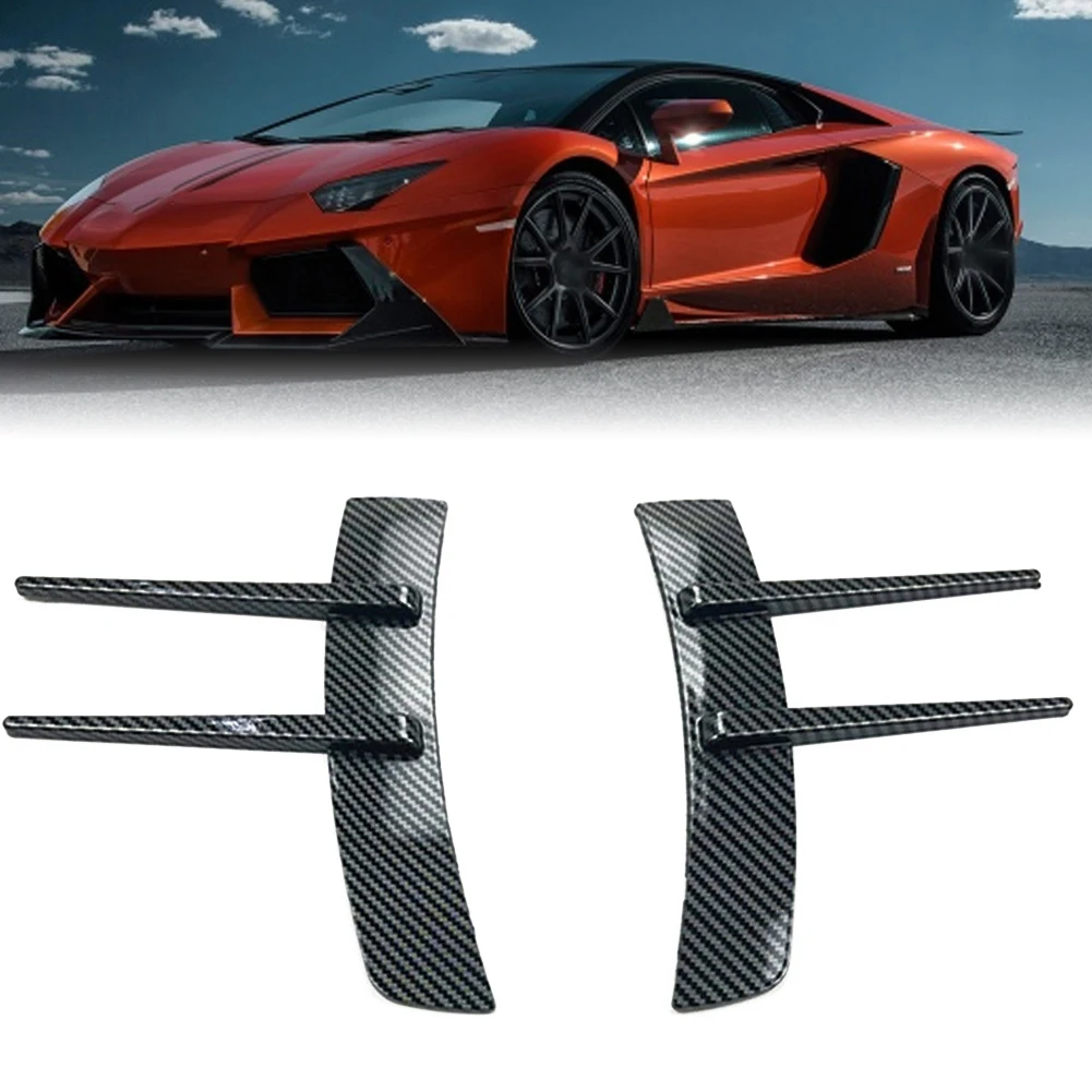 

Car Side Fender Vent Air Wing Fin Cover Trim ABS Sticker Carbon Fiber Look ABS Plus Multi-layer Plating 100% High Quality