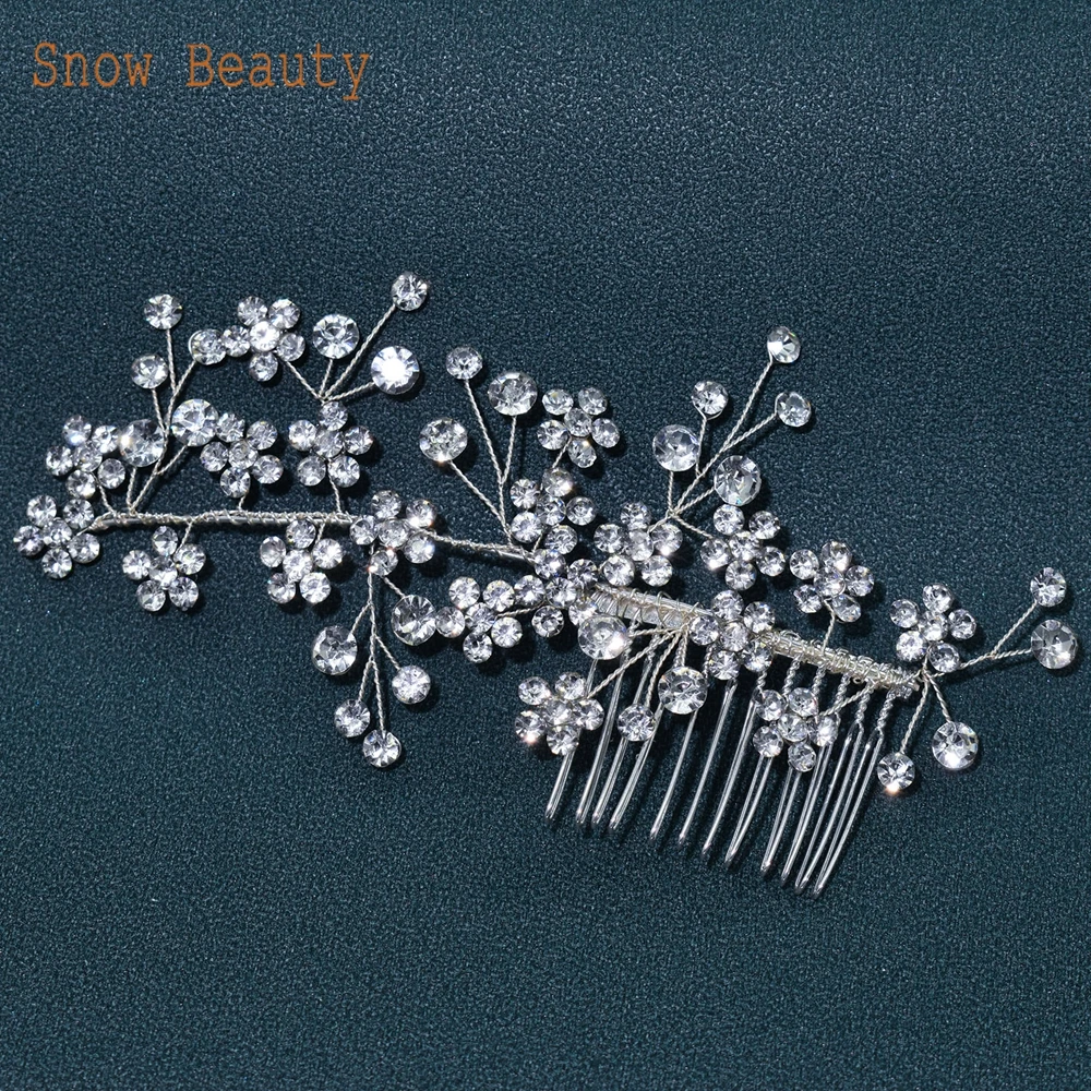

DZ055 Crystal Hair Combs Wedding Headpiece Hair Clips For Bridal Party Jewelry Handmade Women Hair Ornaments Bride Barrettes