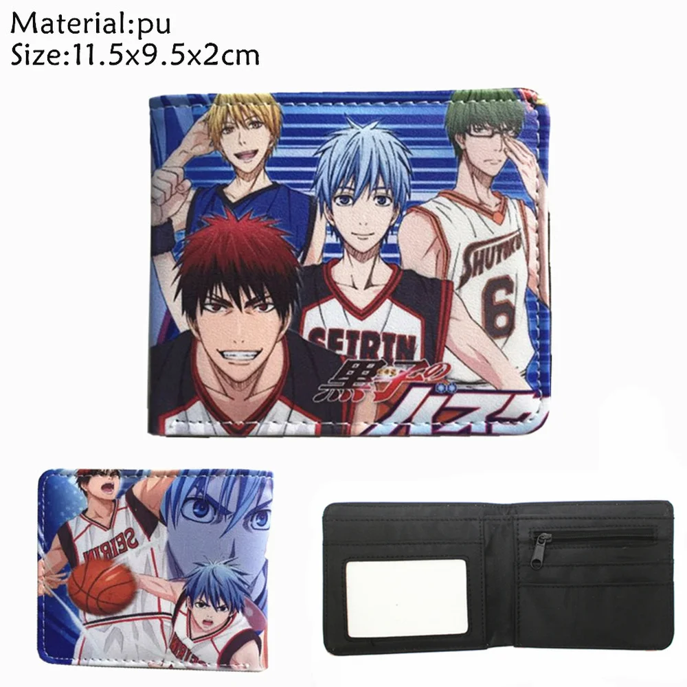 

Anime Kuroko's Basketball Kuroko Tetsuya Print Wallet Cartoon Leather Zipper Coin Pocket Photo Credit Card Holder Unisex Purse