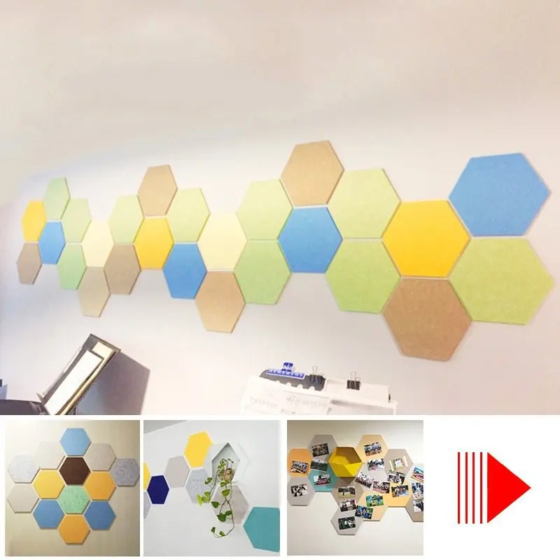 

DIY Hexagon Felt Board Wall Sticker Removable Self Adhesive Wall Decorative Home Message Background Board Kids Room Decor