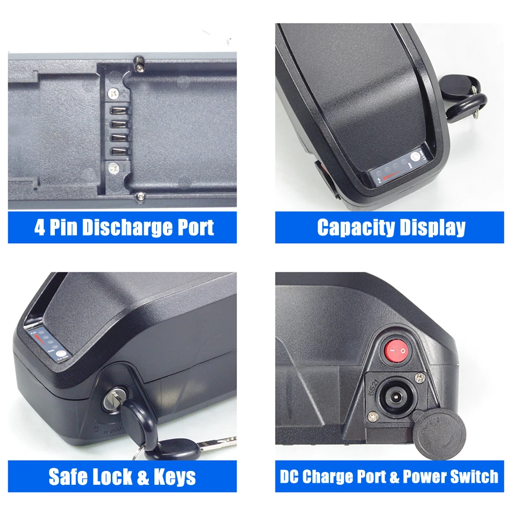 Запасной литий-ионный аккумулятор Down Tube Shark 48V 13Ah 15Ah 16Ah 17 5Ah для электрического