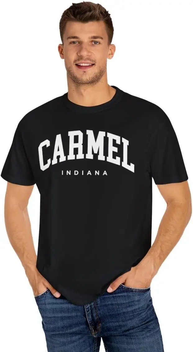 Удобная цветная футболка Carmel Indiana с коротким рукавом для взрослых унисекс