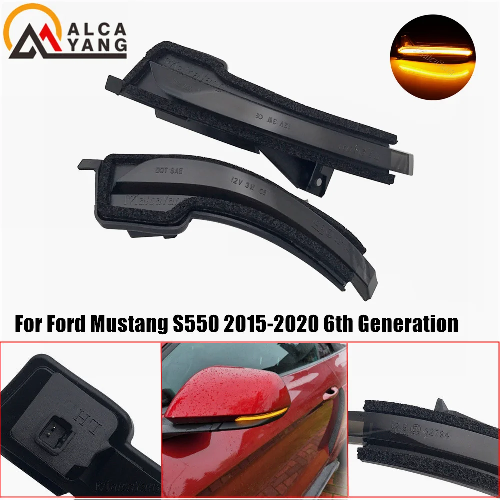 2x динамические янтарно-белые боковые зеркала заднего вида указатель поворота