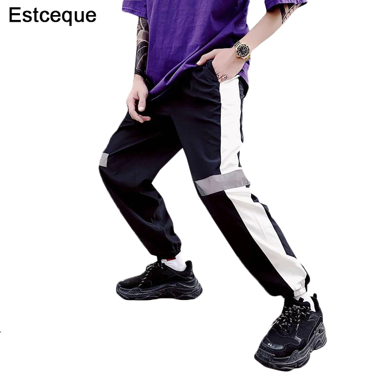 

New Hots Pants Hip Hop Harem Pants Women Men High Waist Plus Size Pants Slim Reflect Light Pants Sweetwear Woman Pants Capris