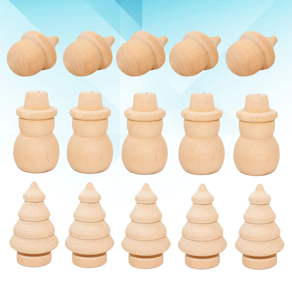 

Wooden Christmas Wood Unfinisheddiy Snowman Peg Ornaments Crafts Tree Blankcraft Decoration Acorns Natural Acorn Andxmasto