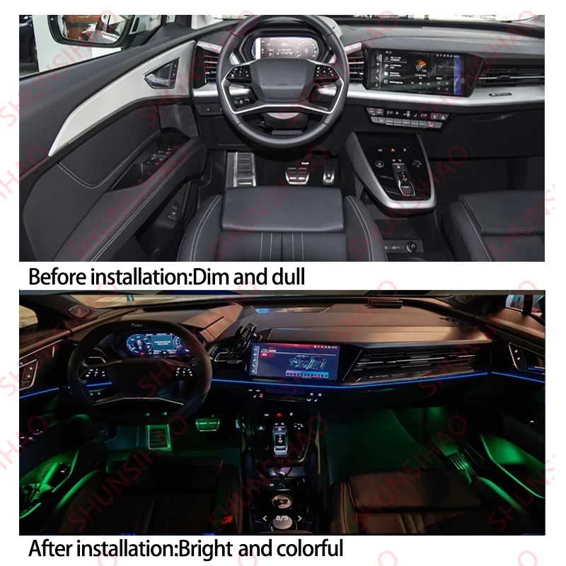 Атмосферная лампа Shunsihao для Q5 e-tron 2022 + украшение автомобиля 256 цветов окружающее