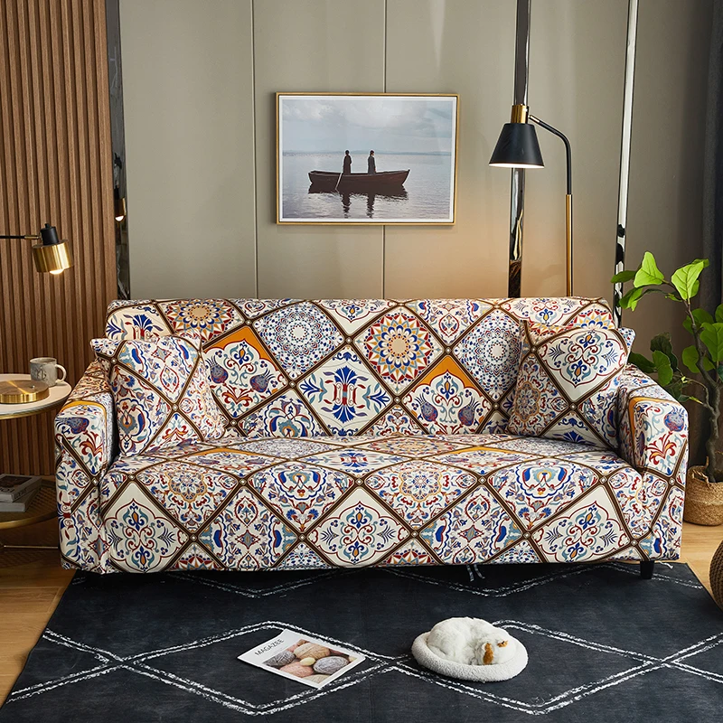 

All-inclusive Bohemian Sofa Covers for Living Room Modern Elastic Stretch Couch Slipcovers for 1/2/3/4 Seater Sofa Cover