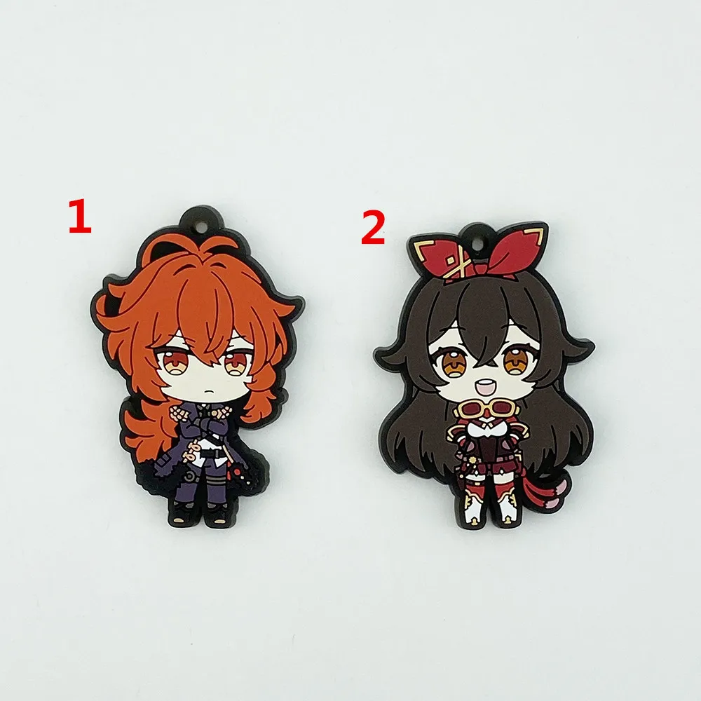 

Genshin Impact Anime Rubber Keychain Key Ring Race Straps Cosplay