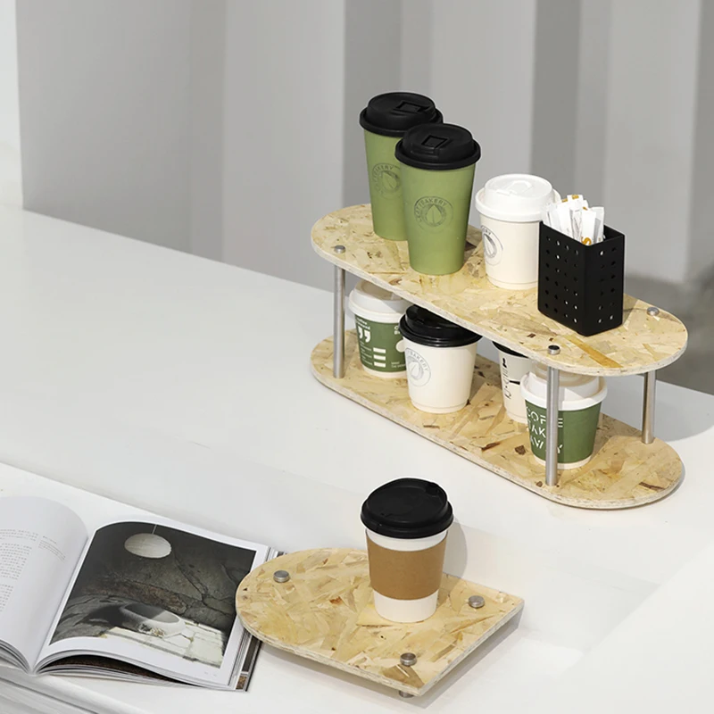 Скандинавский деревянный органайзер полка подставка для чашек и еды стойка