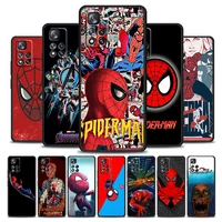 avengers spiderman marvel for xiaomi redmi note 11 10 11t 10s 9 9s 8 5g 4g silicone soft tpu black phone case coque capa cover