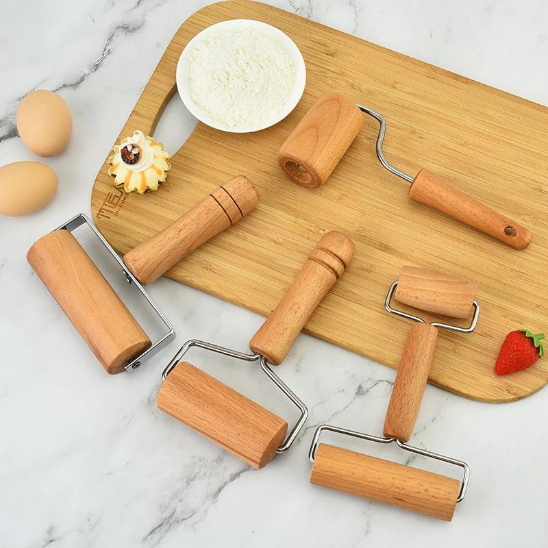 

Wooden Rolling Pin Double headed For Baking Dough And Pastry Pizza Roller With Handle Non-stick Kitchen Supply Скалка Для Теста