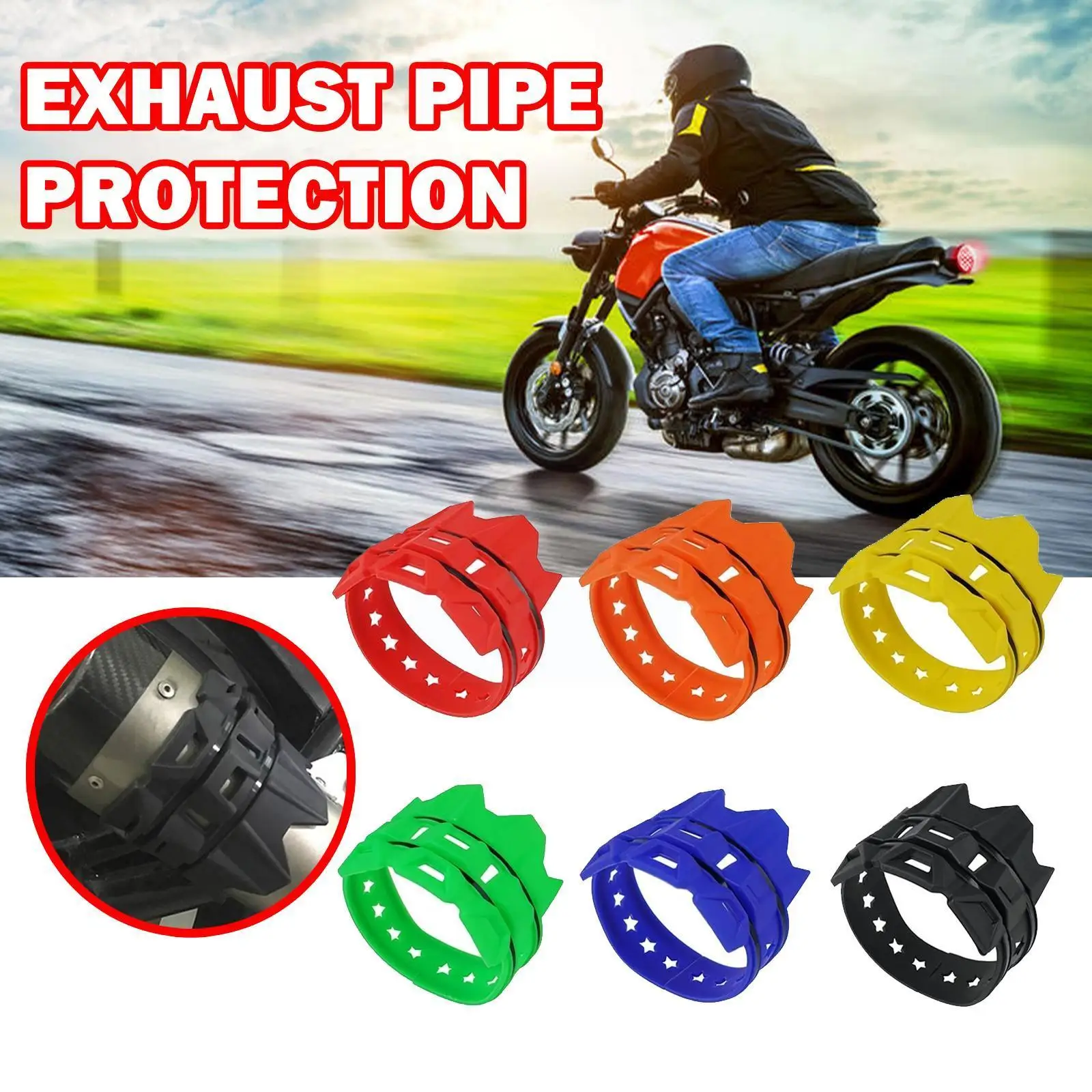 

Motorcycle Exhaust Pipe Anti-scalding Ring Muffler Silencer Protector Guard For Kx250f Kx450f Klx250 Kxl150 Klx140 A5i9