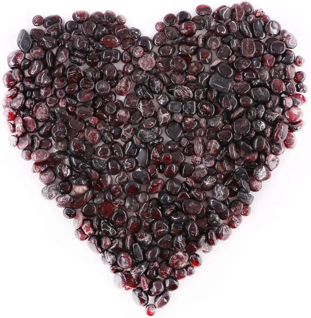 

Garnet Quartz Stones Tumbled Chips Crushed Crystal Natural Rocks Home Indoor Decorative Gravel Feng Shui Healing Stones