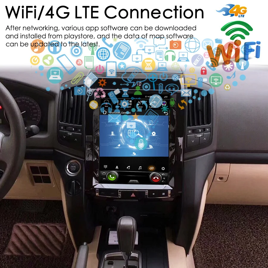 Головное устройство Tesla для Toyota Land Cruiser 12 1 200 дюйма Android GPS-навигация |