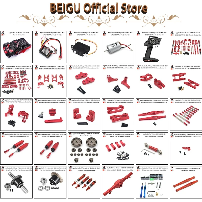 Амортизатор Delantero Y Trasero.Metal De Aleación Para Wltoys 12428 12429 12423 RC 1/12 деталей обновления