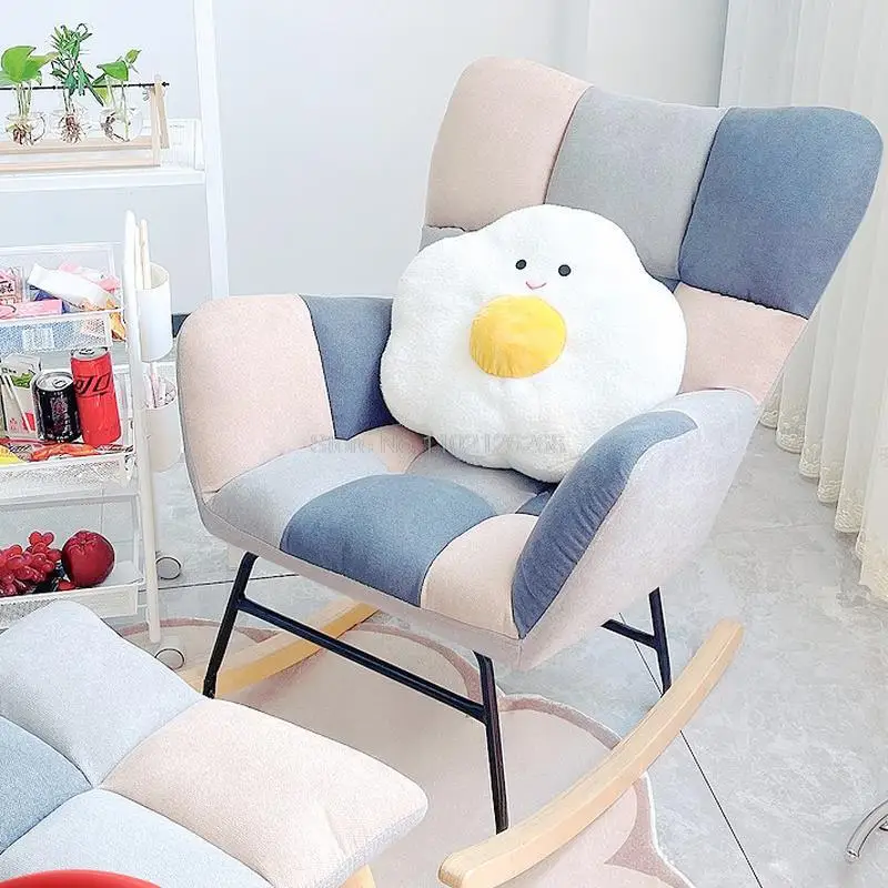 Footstool Queen King Chaise Relax Lounge Recliner Garden Vanity Game Egg Chairs Velvet/cotton Linen 2 Materials