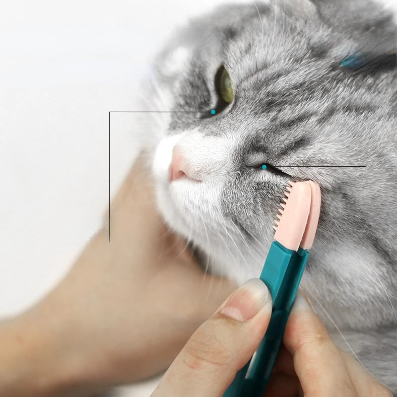 

Eco-Friendly Kitten Eye Rub Handheld Cat Eye Wipe Rub Eyes Poo Brush Cleaning Reusable Buckle Design Pet Comb Tear Stain Brush