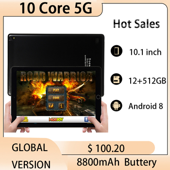 Laptop 5G 8800mAh Battery Tablet PC Pad 10.1 Inch 512GB 13MP Camera Android 8 WIFI GPS 10 Core Google Play WPS Office Keyboard