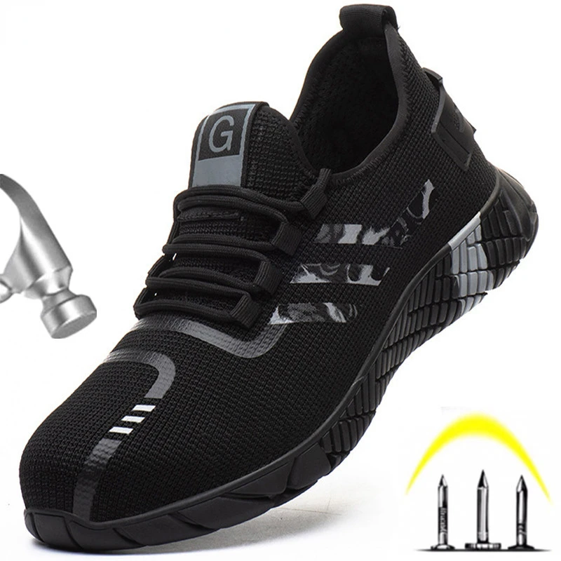 

Indestructible Work Shoes Men Boots Anti-puncture Safety Footwear Man Protective Shoes Anti-smash Steel Toe Shoes Work Sneakers
