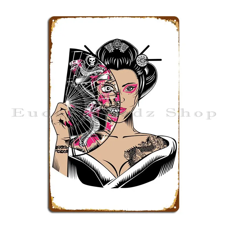 

Geisha Art Metal Plaque Poster Designing Club Printing Cinema Create Tin Sign Poster