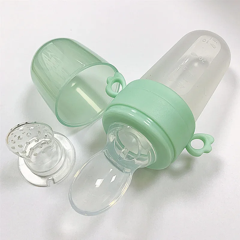 

Baby eat fruit food supplement rice cereal spoon silicone pacifier squeeze bottle spoon feeding spoon baby