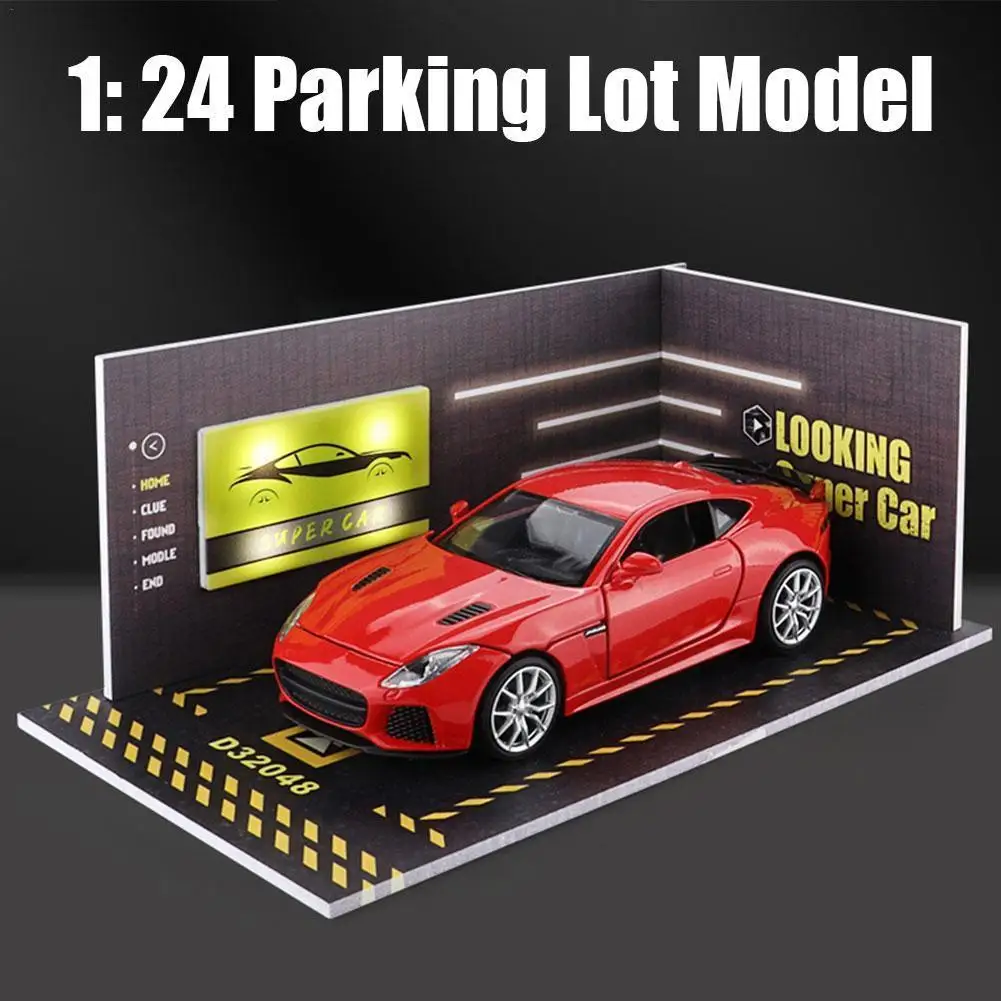 

1:24 миниатюрная металлическая модель автомобиля с литым под давлением для парковки, Коллекционная модель из ПВХ для парковочного места