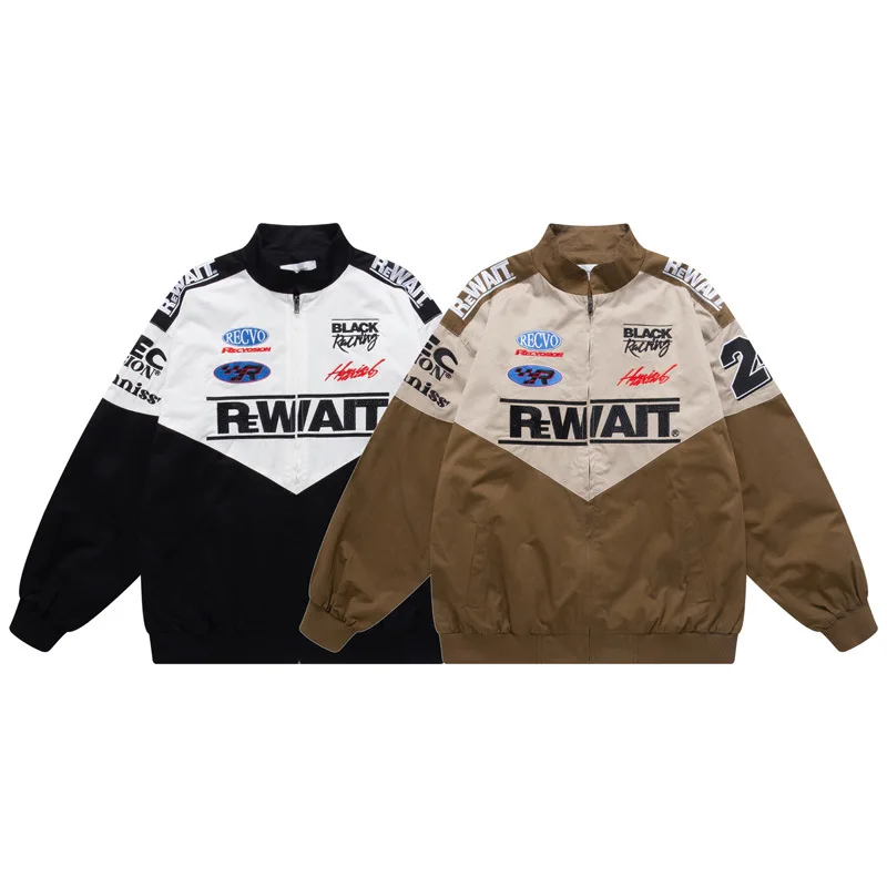 

2022 autumn and winter new American retro high street motorcycle uniform loose Joker embroidered jacket jacket for men and women