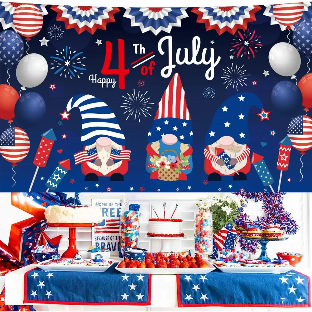 

Attractive Backdrop Banner Easy to Hang Polyester Non-Fading Independence Day Banner Party Accessories