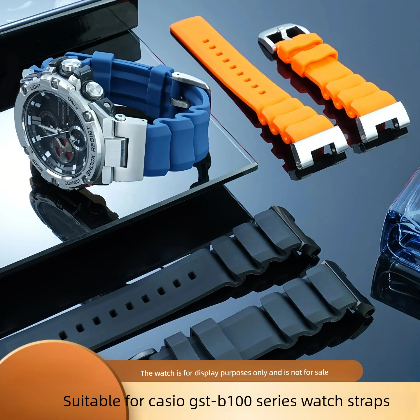 Фото Силиконовый ремешок из полимерной смолы для Casio Steel Heart GST-W300G S130 B100 Series №1