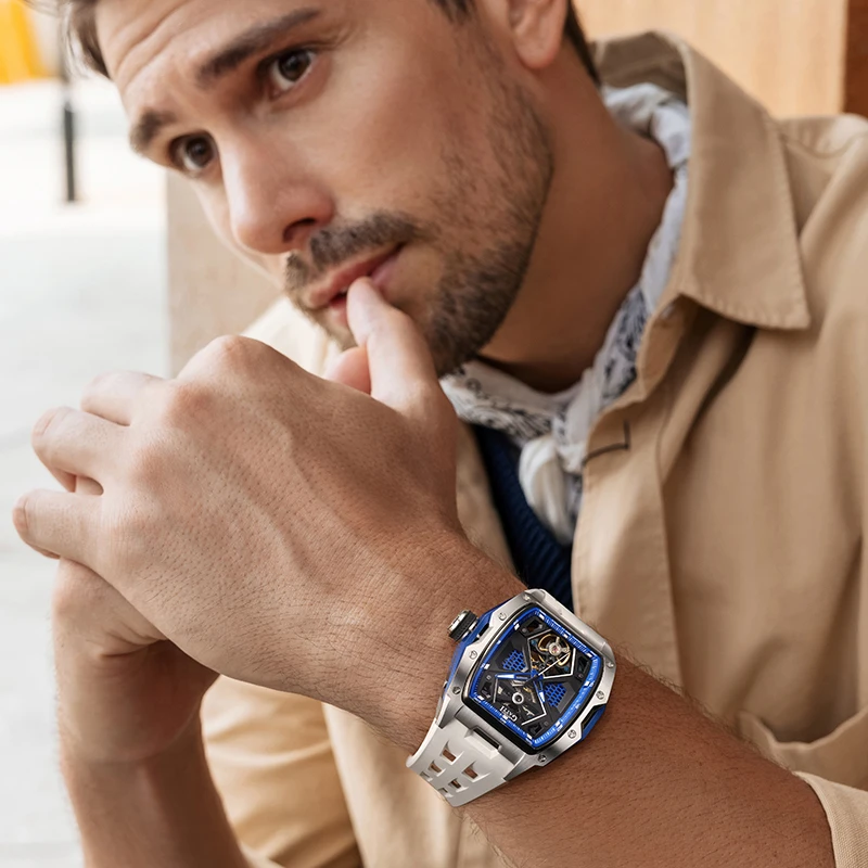 Часы мужские механические из нержавеющей стали роскошные светящиеся