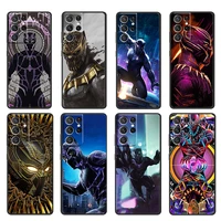 marvel black panther for samsung galaxy s22 s21 s20 ultra plus pro s10 s9 s8 s7 5g soft silicone black phone case cover fundas