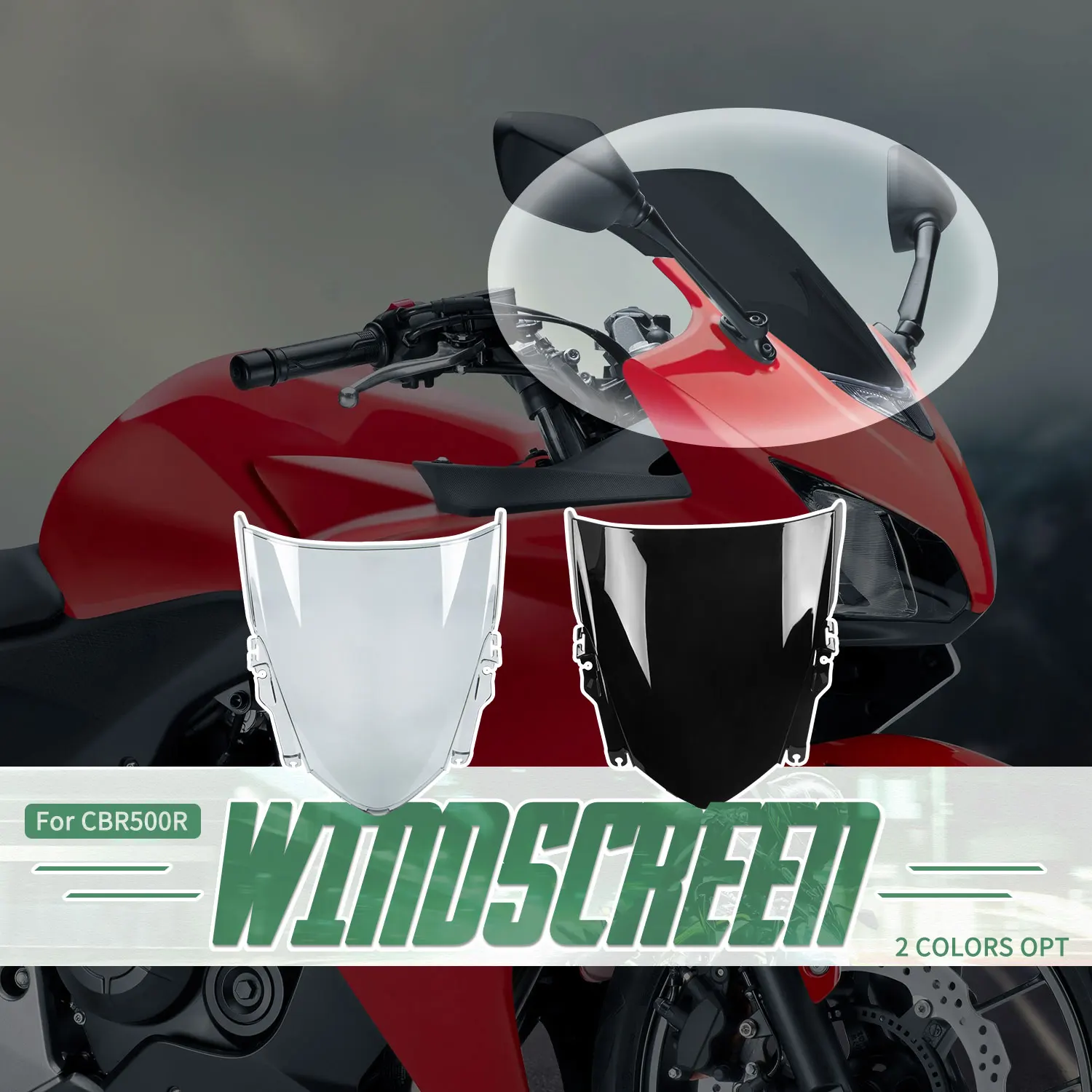 

For Honda CBR500R 2013 2014 2015 CBR500 R CBR 500R CBR 500 R Motorcycle Windscreen Wind Screen Deflectors Windshield Accessories