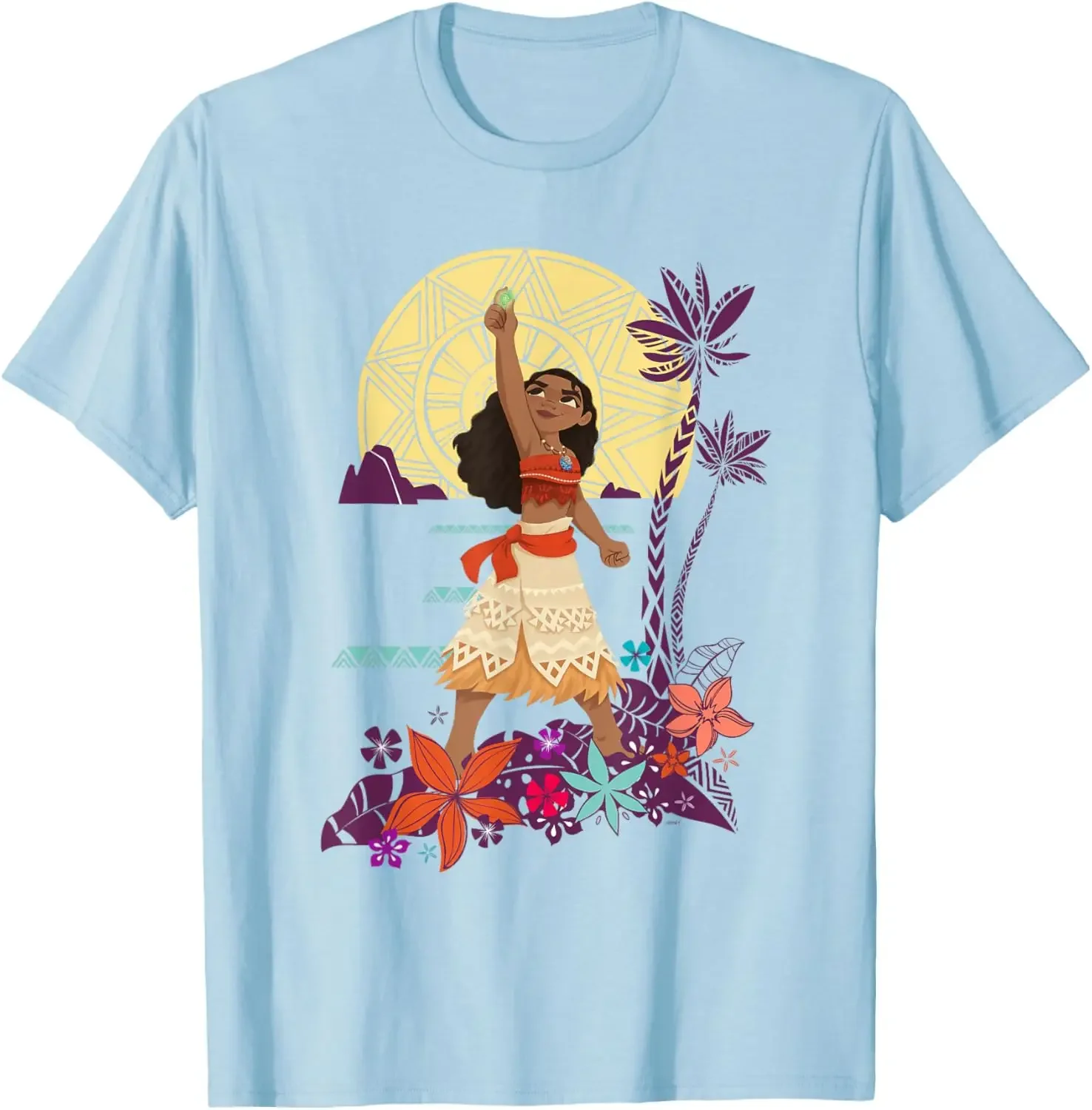 Фото Горячая модная повседневная футболка Disney Princess Moana Heart of Te Fiti, S-6XL, четыре сезона №4