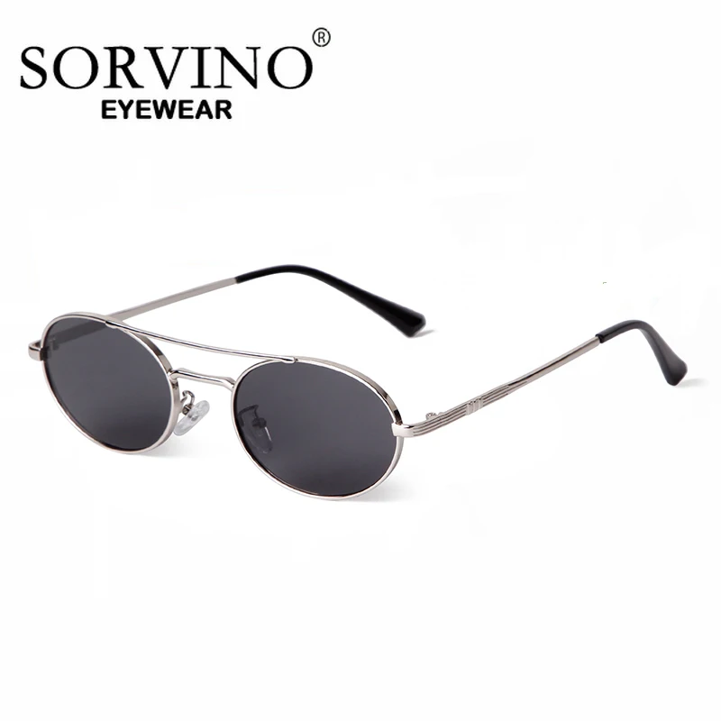 SORVINO винтажные ретро стимпанк овальные солнцезащитные очки женские UV400 черные