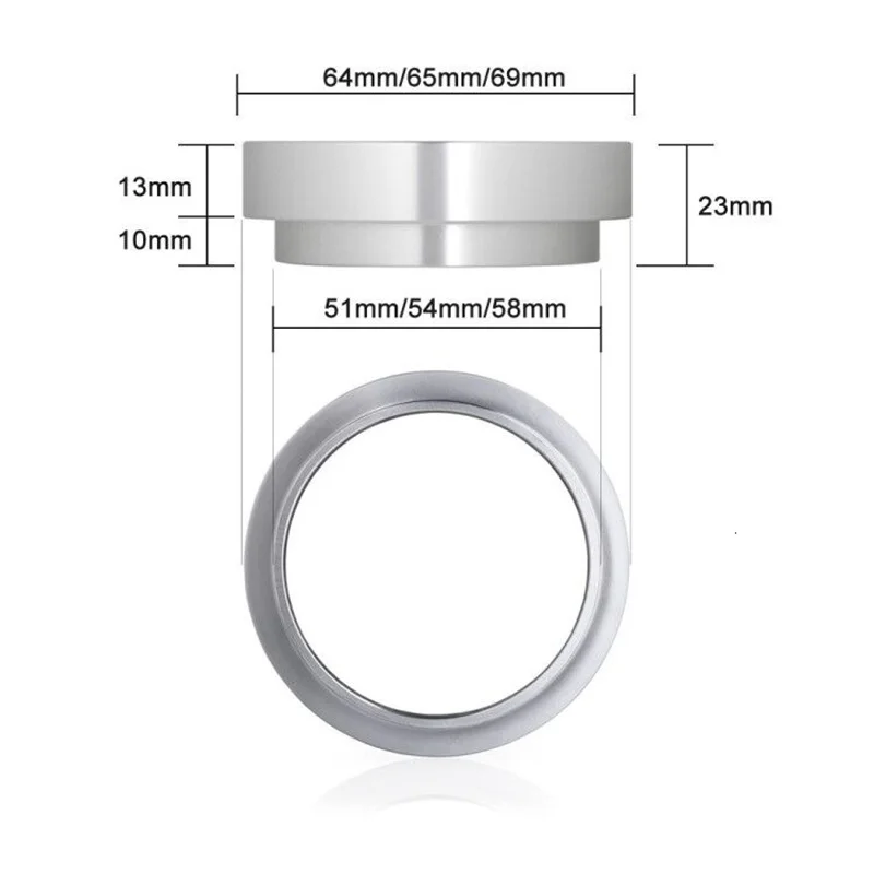 

Coffee Universal Dosing Ring Espresso Portafilter Dosing Funnel Ring Aluminum Coffee Maker Replacement Accessory 58MM GRSA889