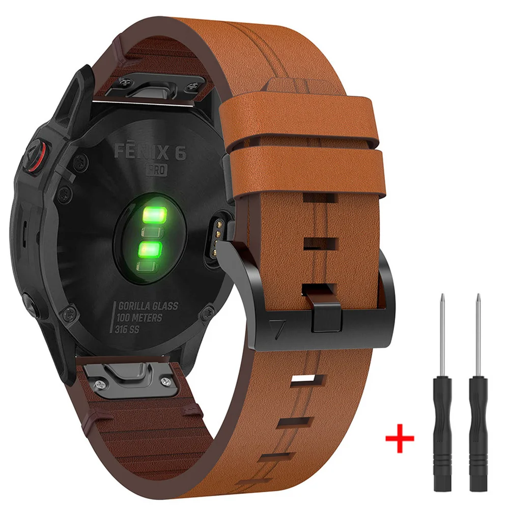 

Ремешок из натуральной кожи для Garmin Fenix 7 7X 6 6X 5 5X plus 3HR/Epix Gen 2/instinct 2X Solar/965