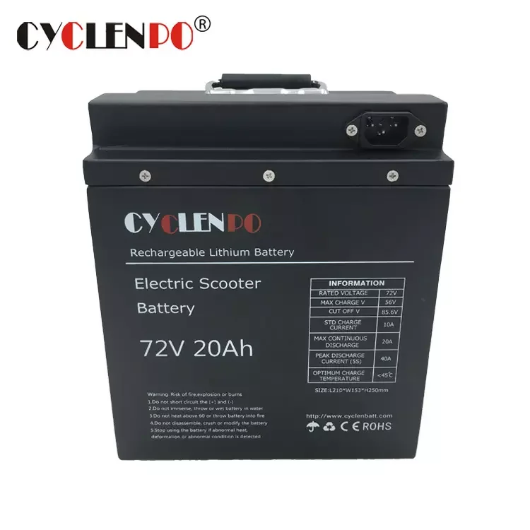 

Customized 72v 20ah lithium battery pack for motorcycle